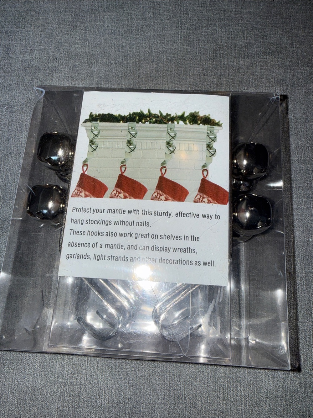 Hobby Lobby Silver Mantel Stocking Hooks with Bells